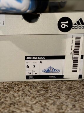 adidas Blue and White Slip-On Clog